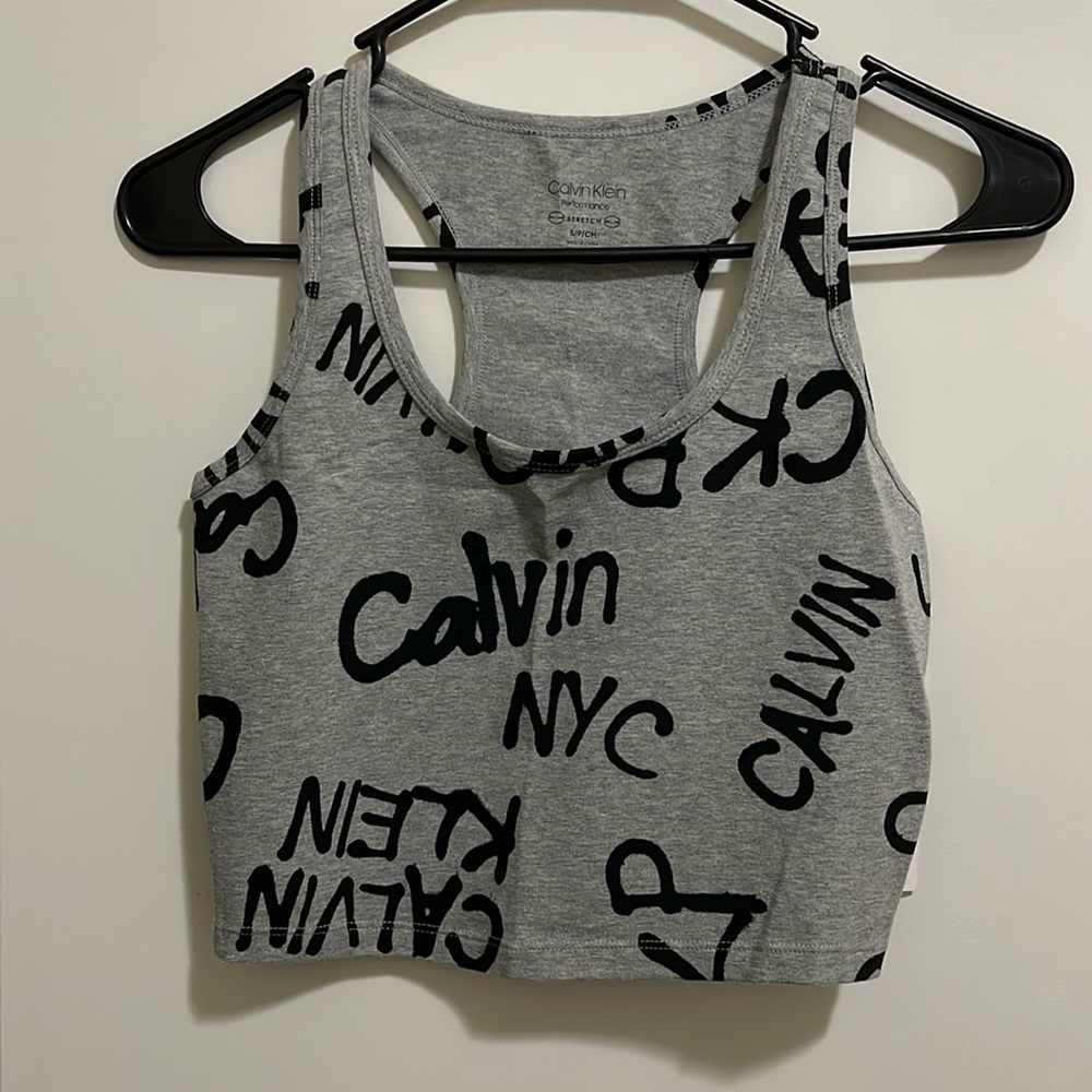 Performance Stretch Gray Black Racer Back Sports Bra Womens